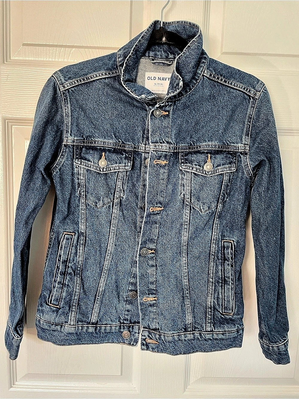 Old Navy Boys Denim Trucker Jacket Size XL (14-16) Darkwash.